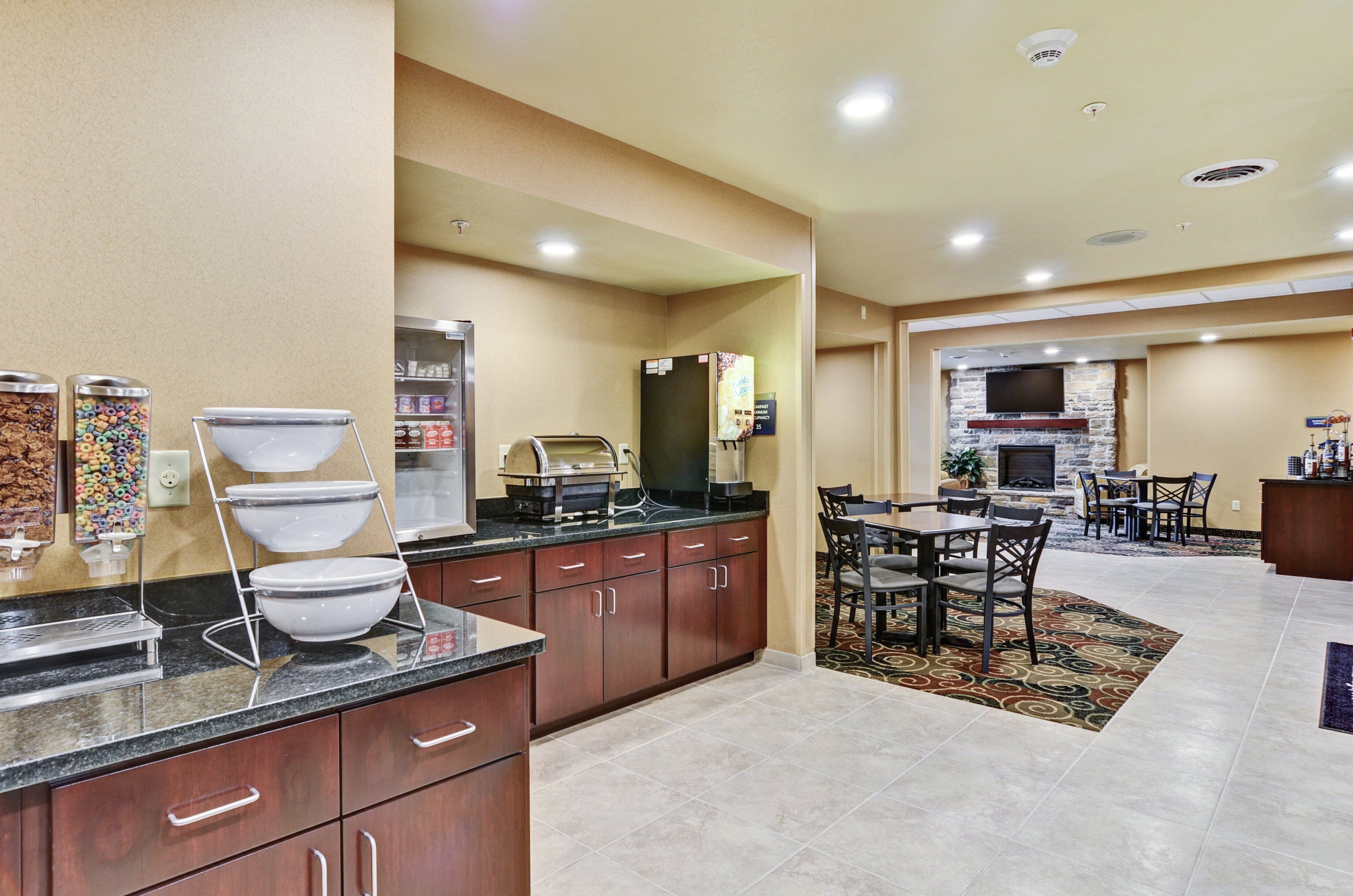 Free daily self-serve breakfast