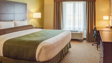 Premium bedding, down comforters, pillowtop beds, desk