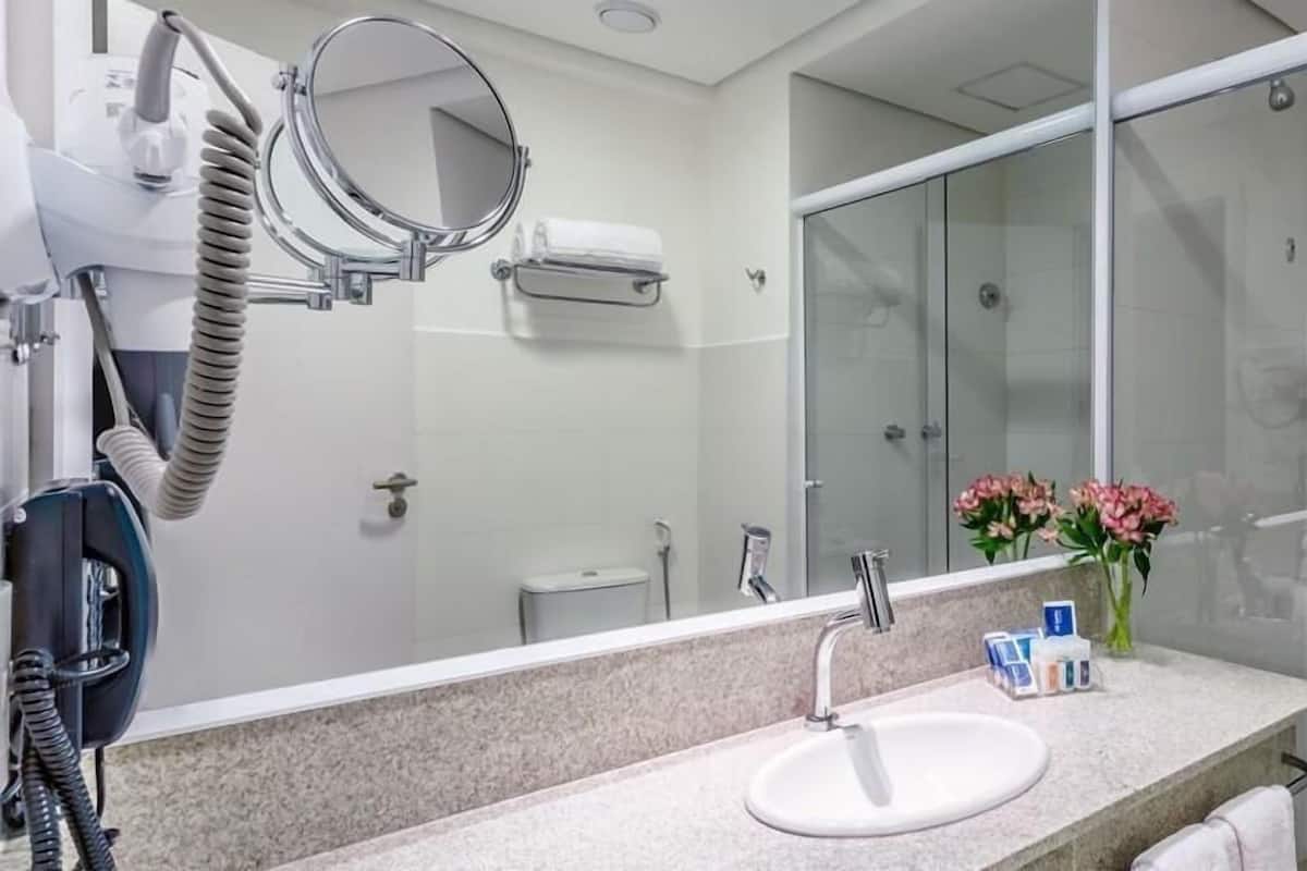 Bathroom | Shower, free toiletries, hair dryer, towels