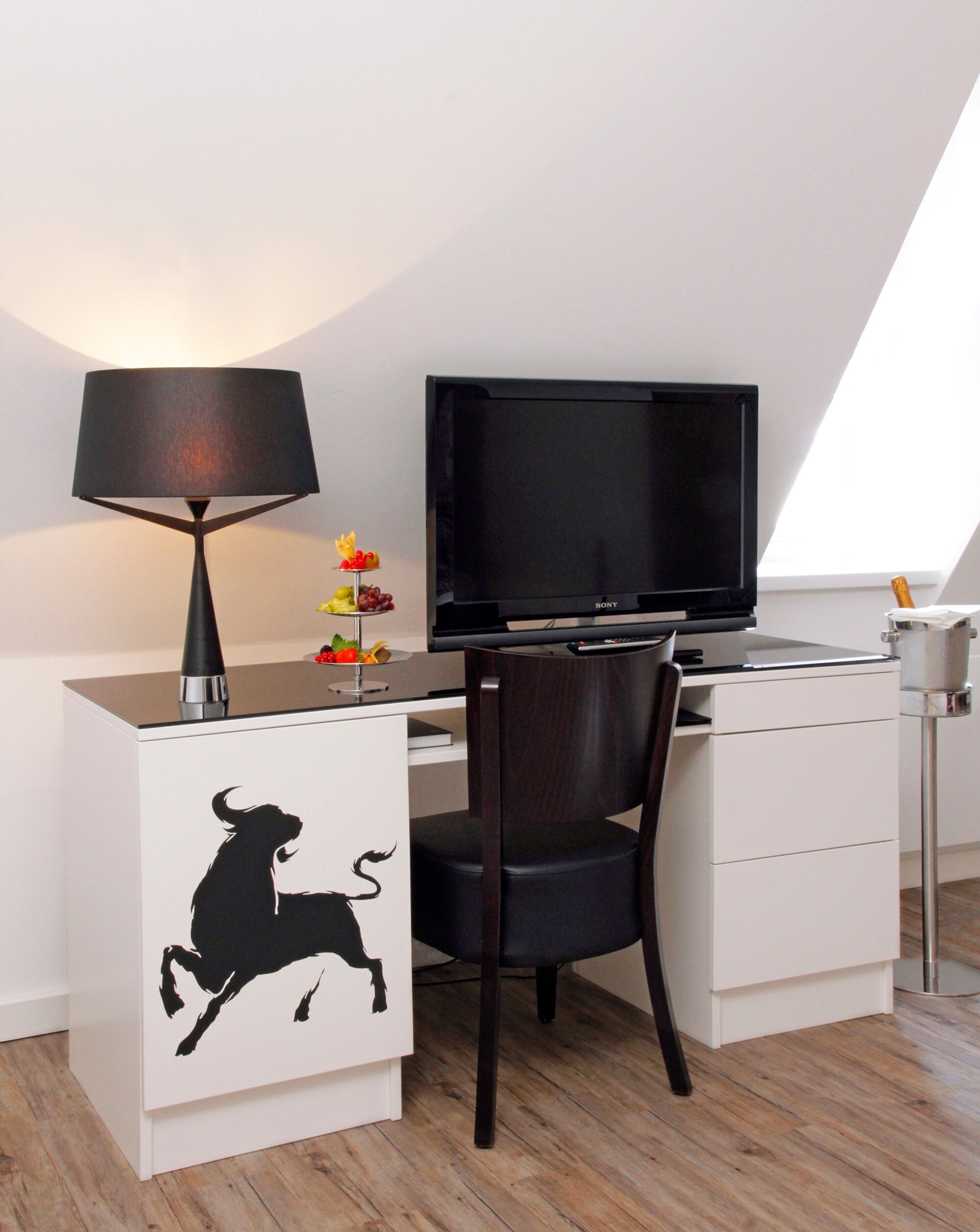 Premium bedding, desk, soundproofing, iron/ironing board