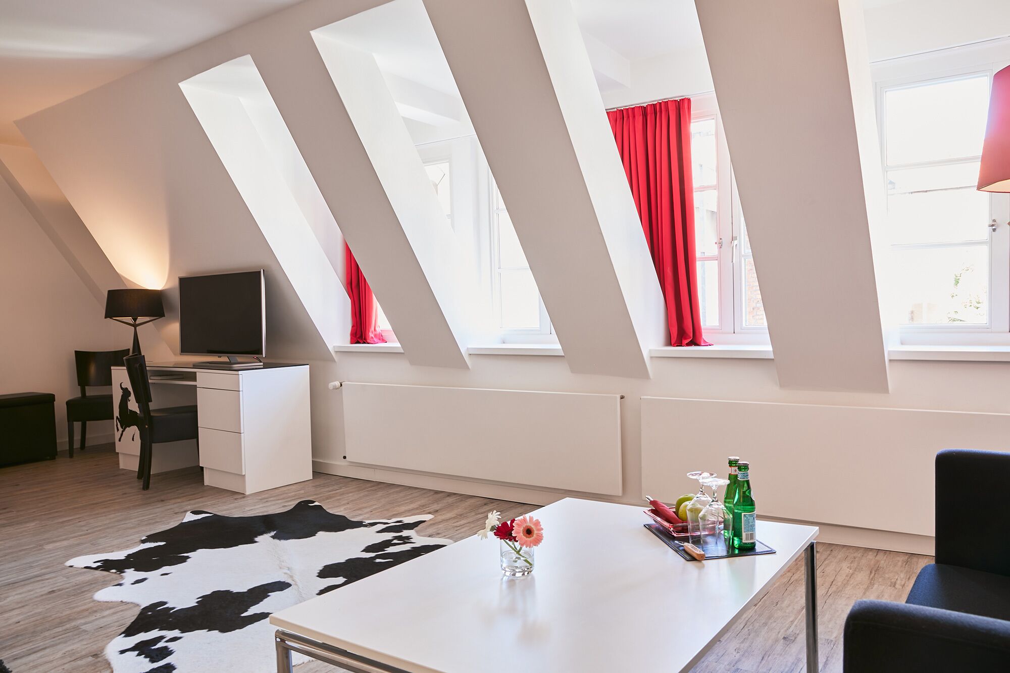 Premium bedding, desk, soundproofing, iron/ironing board