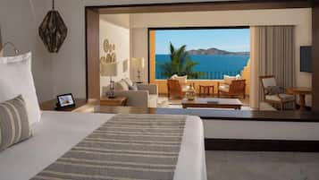 Honeymoon Suite Ocean View | Egyptian cotton sheets, premium bedding, minibar, in-room safe