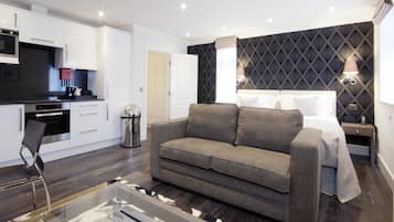 Superior Studio Apartment | Living area | LCD TV, DVD player