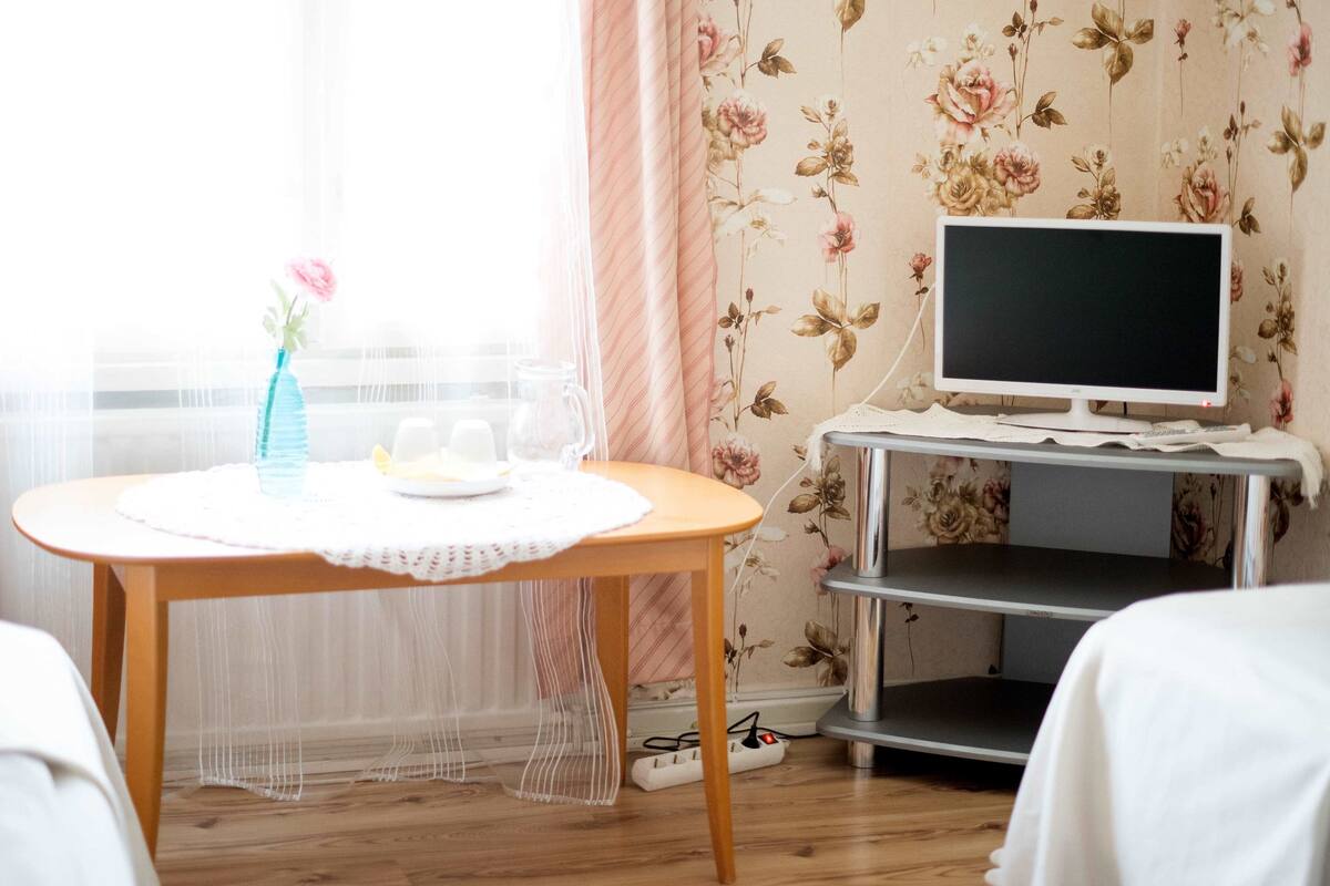 双床房, 公共浴室 (1) | 防过敏的被褥、特色装修、特色家居、熨斗/熨板