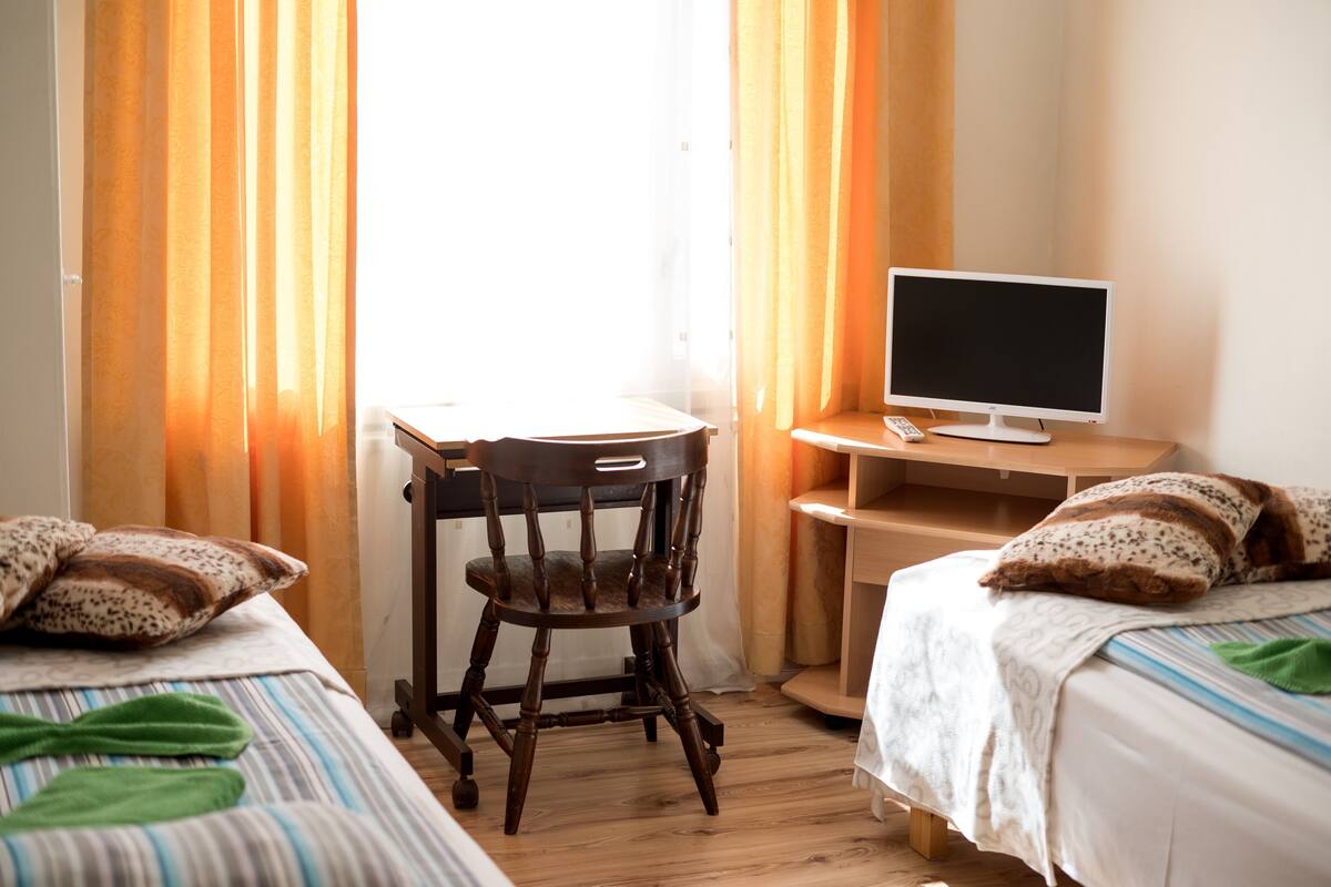 双床房, 公共浴室 (4) | 防过敏的被褥、特色装修、特色家居、熨斗/熨板