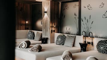 Sauna, steam room, body treatments, aromatherapy, hot stone massages