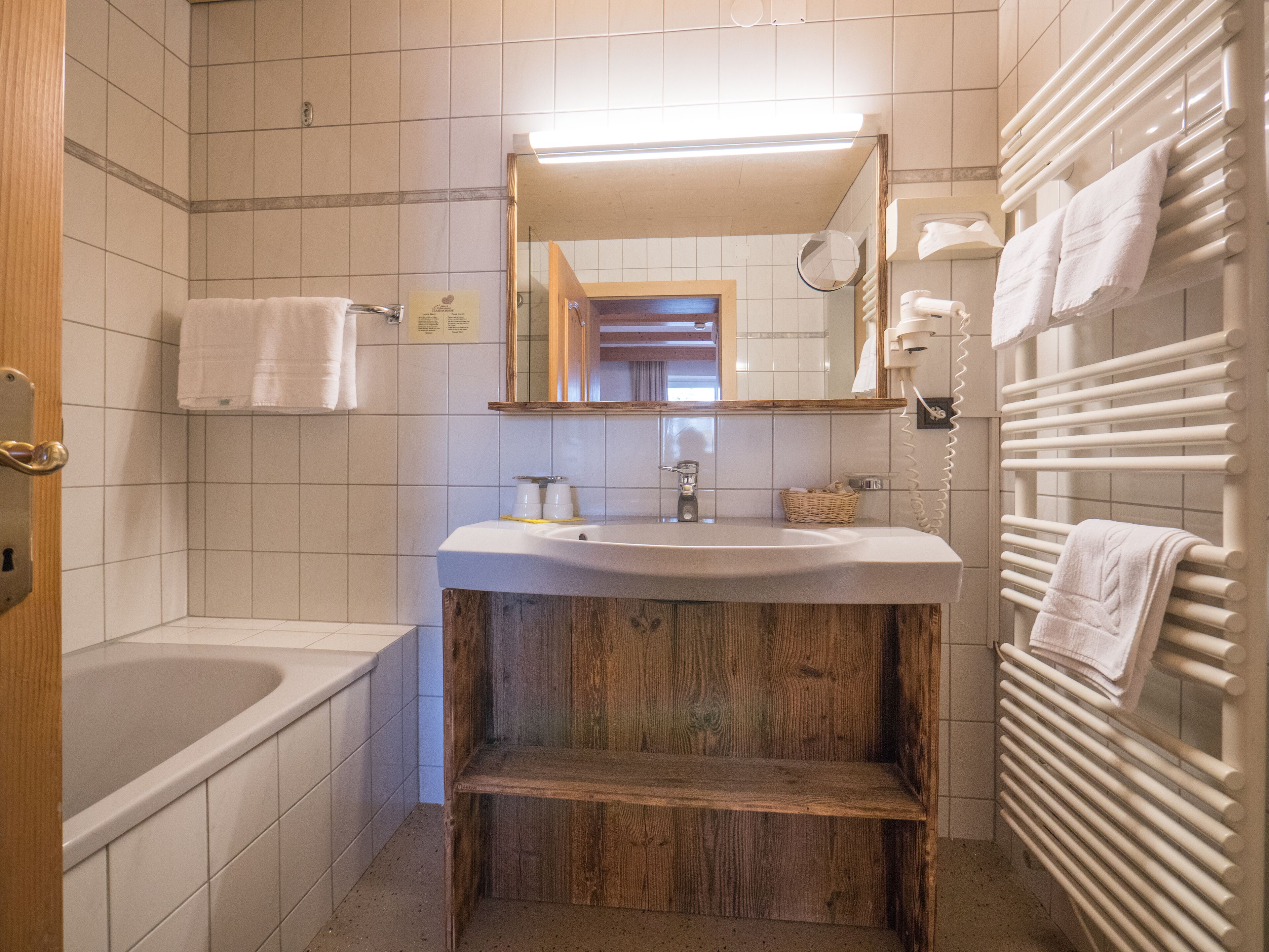 suite, balcony, mountain view (landhaus) | bathroom | designer toiletries, hair dryer, bathrobes, slippers