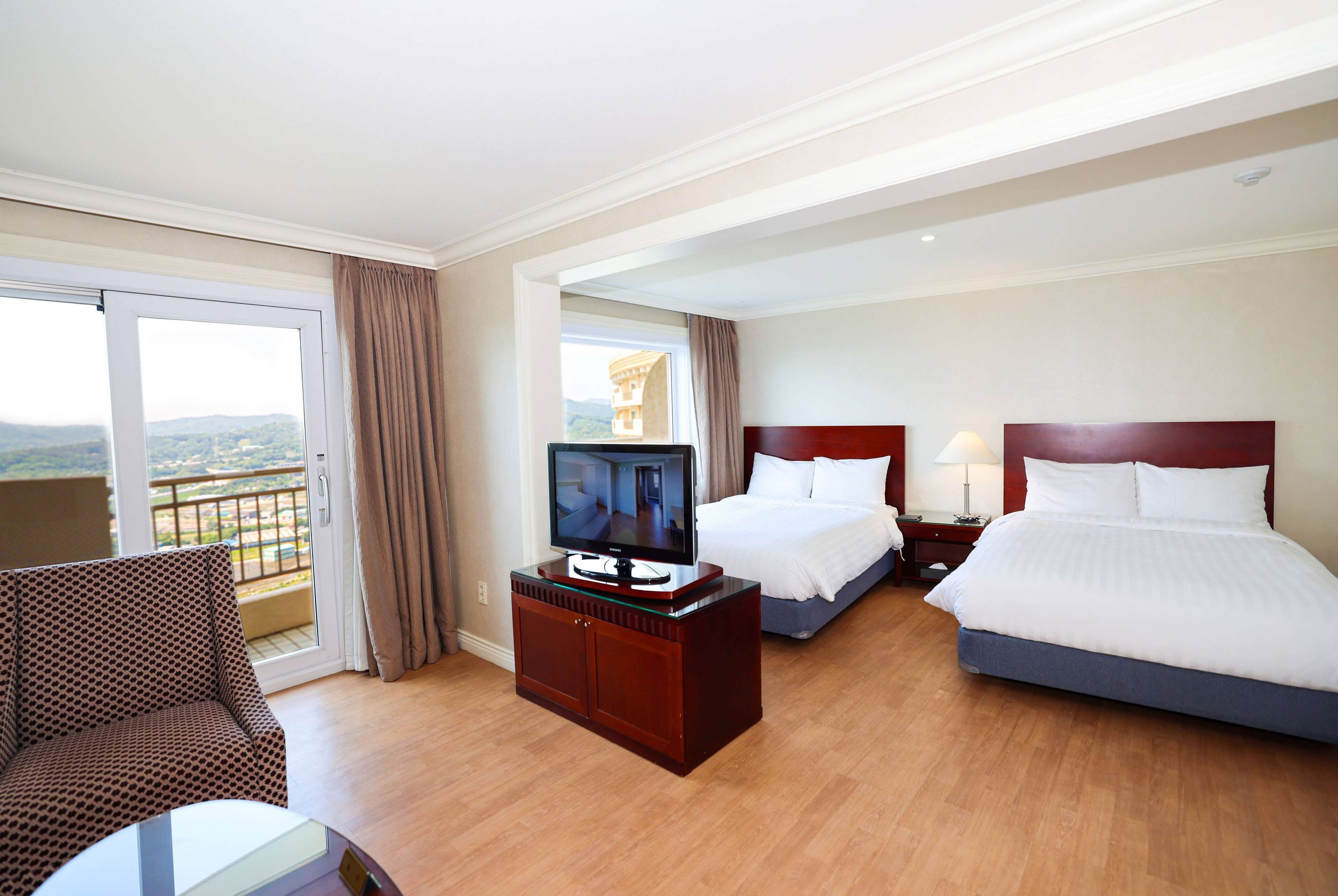 Suite, 2 Double Beds, Non Smoking | Premium bedding, in-room safe, soundproofing, iron/ironing board