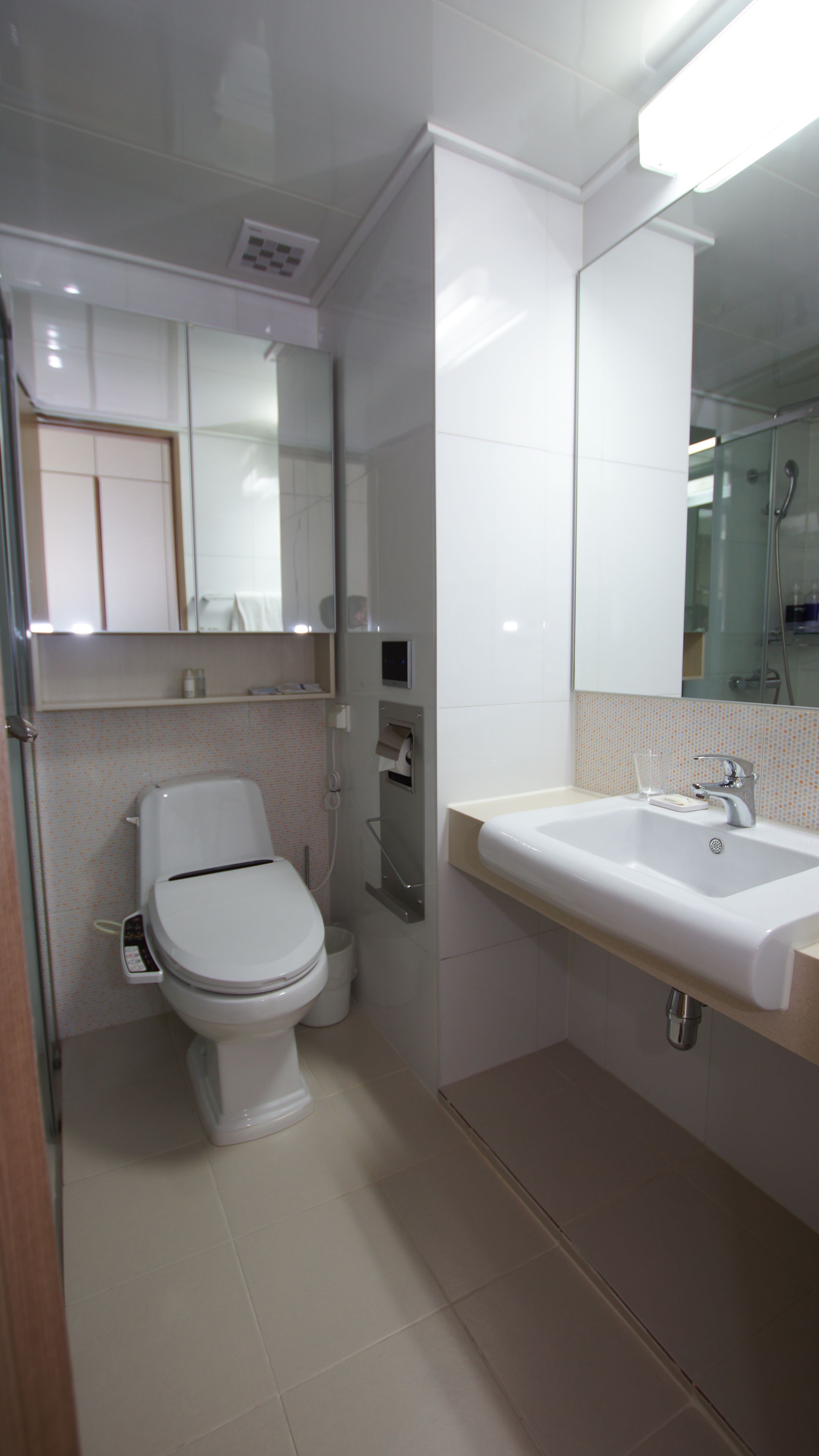 Een douche, gratis toiletartikelen, een haardroger, pantoffels