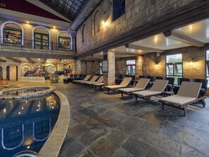 Indoor pool, pool loungers