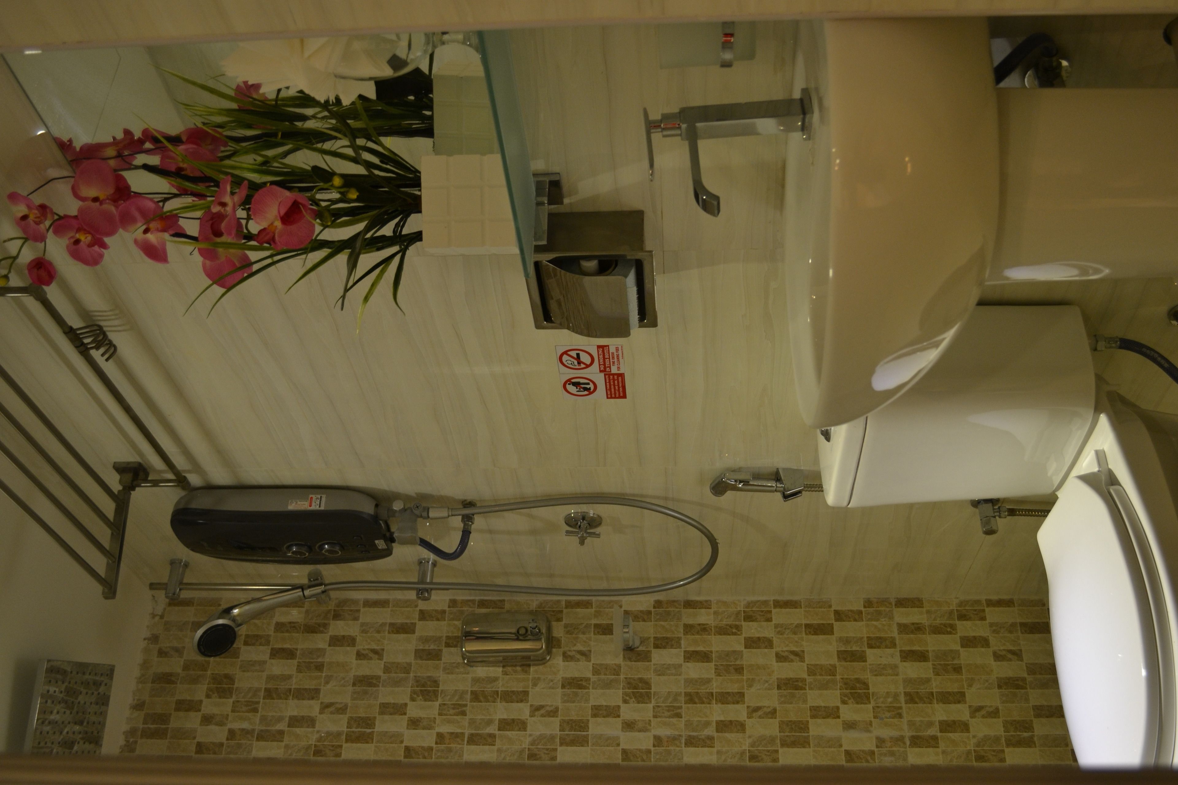 shower, towels, soap