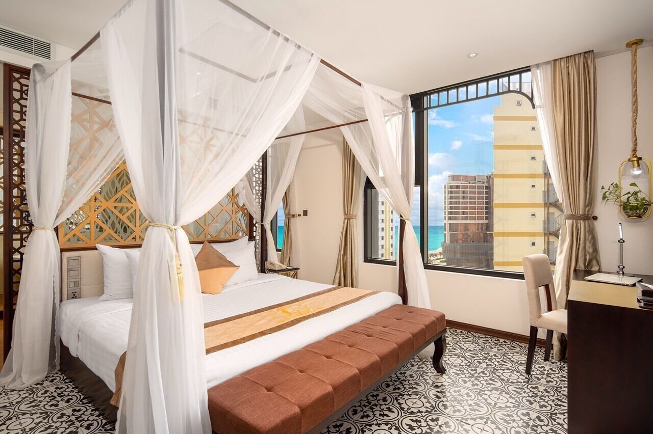 Sábanas de algodón egipcio, ropa de cama de alta calidad y minibar 