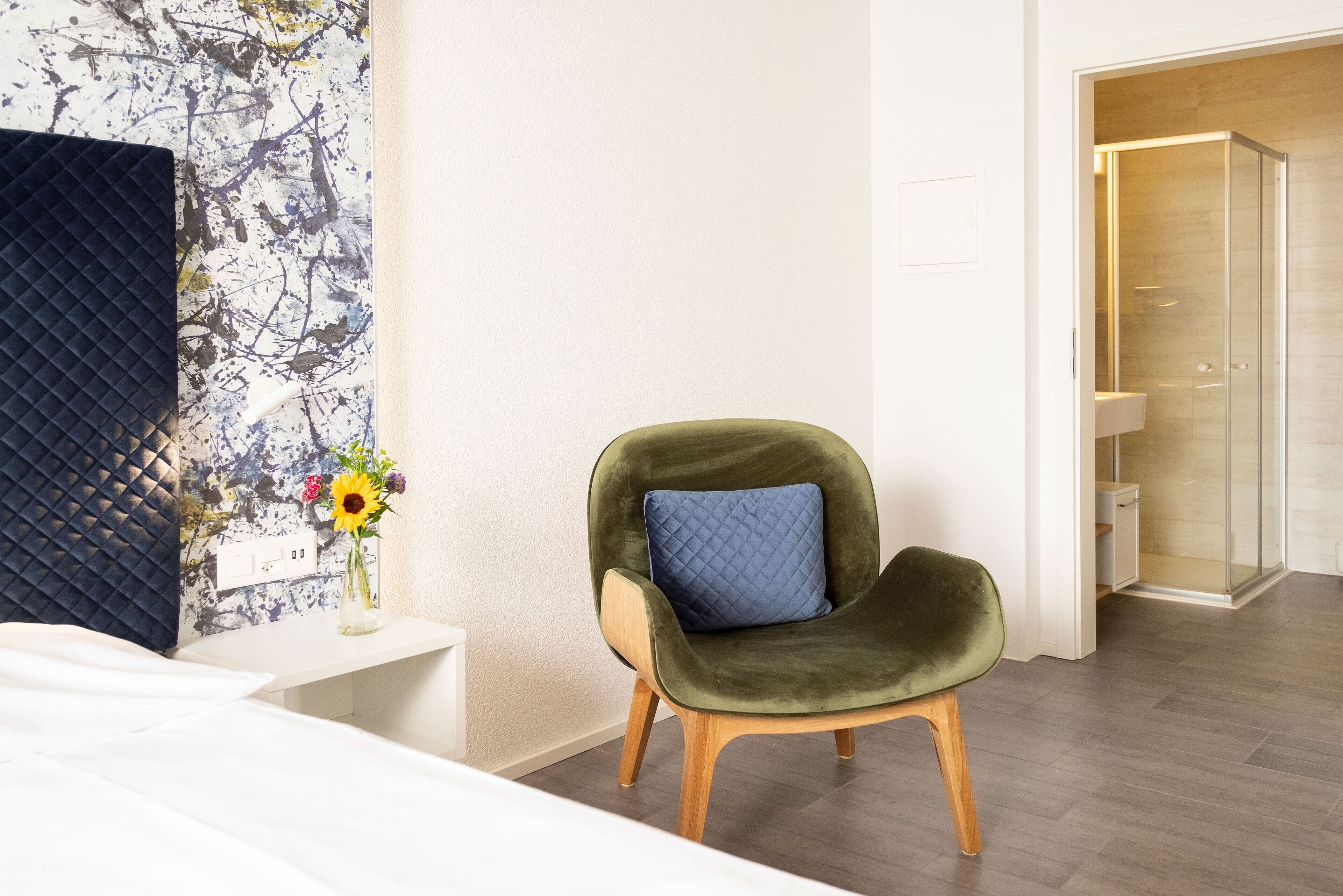 hypo-allergenic bedding, desk, laptop workspace, free wifi