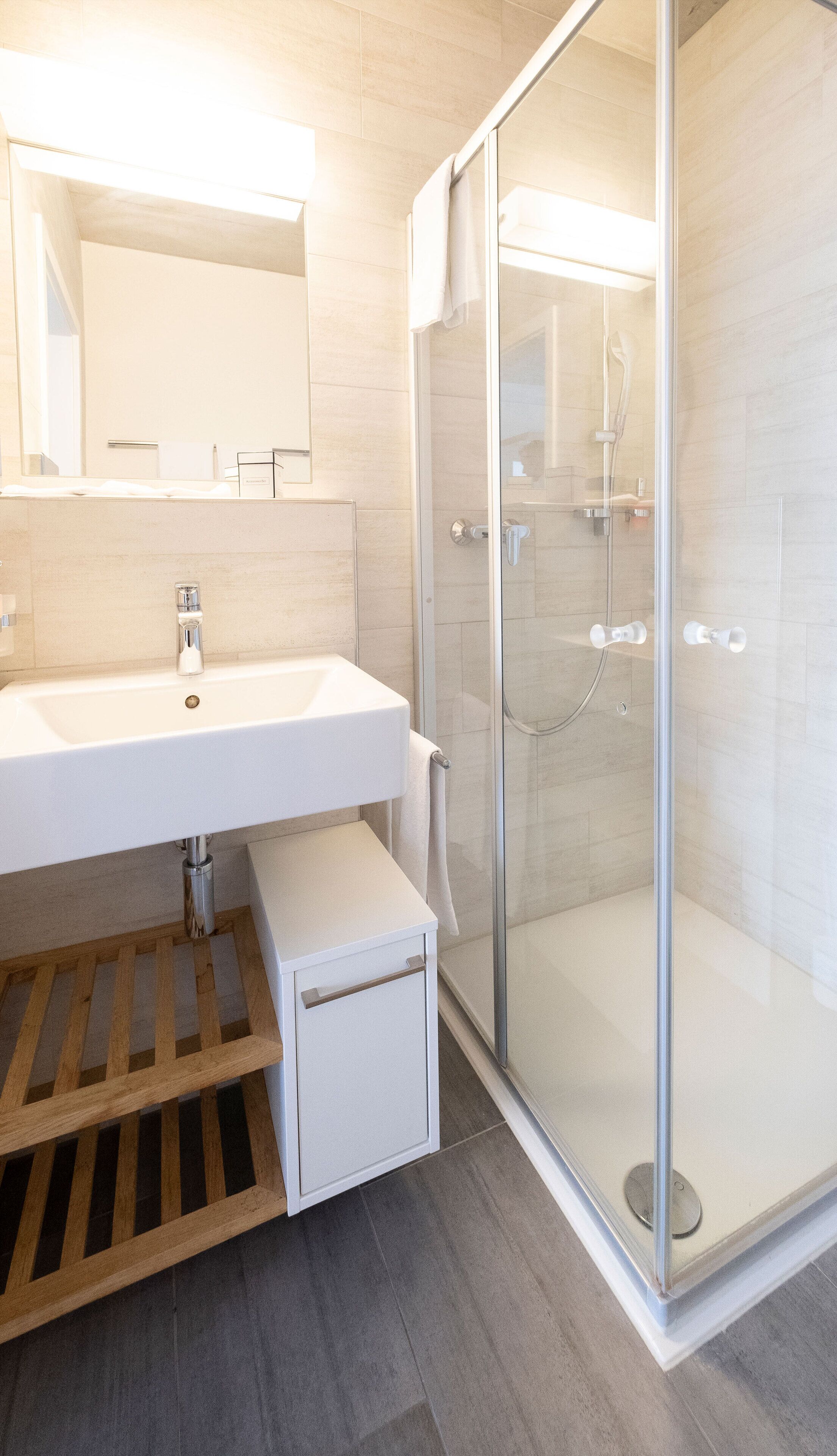 shower, eco-friendly toiletries, hair dryer, towels