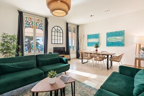 Luxury Apartment, 2 Bedrooms, Patio, Sea View (Paseo de la Ribera 44) | Living room