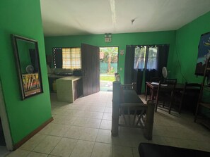 32-inch flat-screen TV with satellite channels, TV