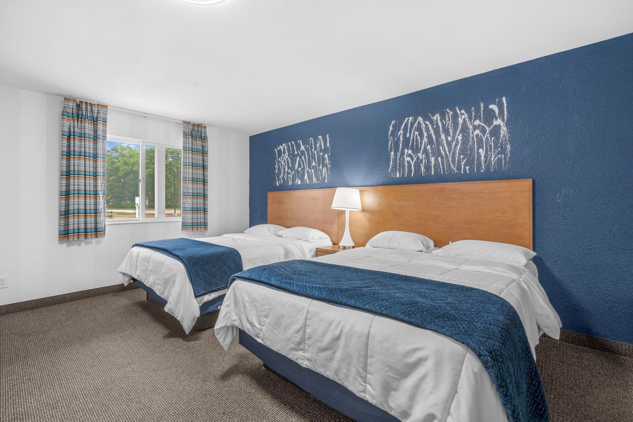 Deluxe Double Room, 2 Queen Beds | Desk, blackout drapes, free WiFi, bed sheets