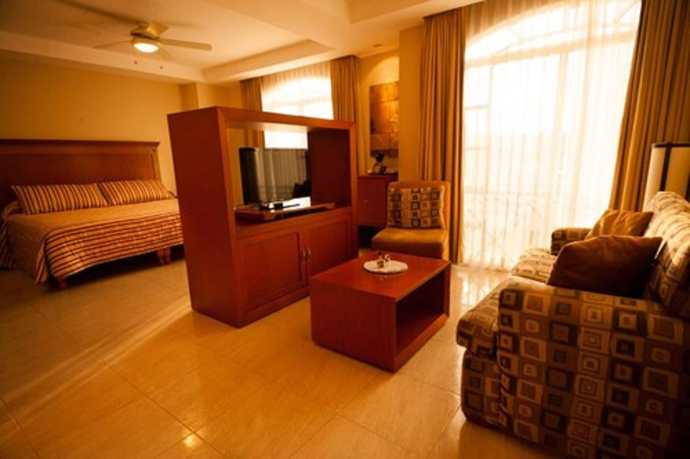suite, 1 king bed | living area | flat-screen tv