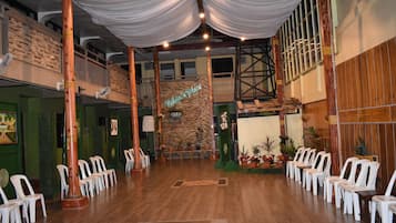 Outdoor banquet area
