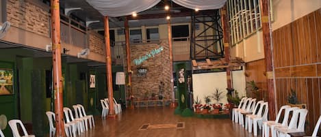 Outdoor banquet area