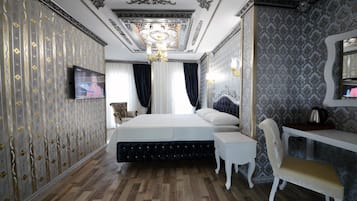 Premium bedding, pillow-top beds, soundproofing, free WiFi