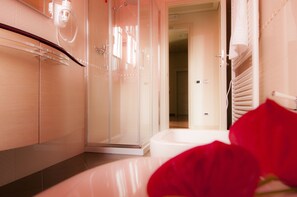 Camera Standard con letto matrimoniale o 2 letti singoli | Bagno | Doccia, set di cortesia gratuito, asciugacapelli, accappatoio