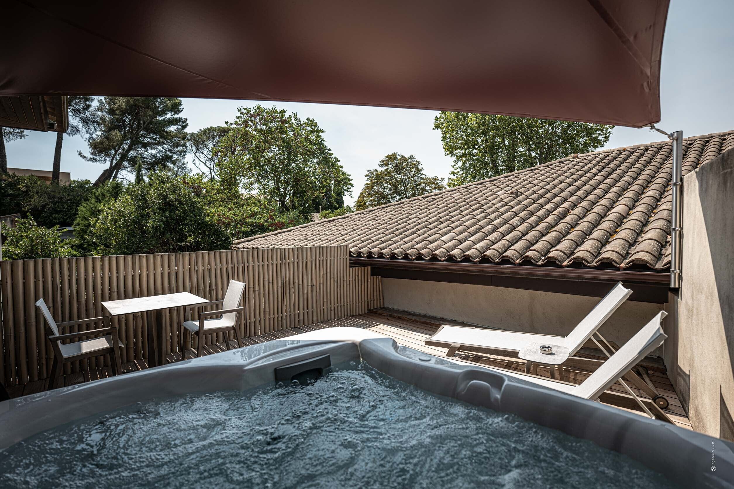 deluxe double room, hot tub | terrace/patio