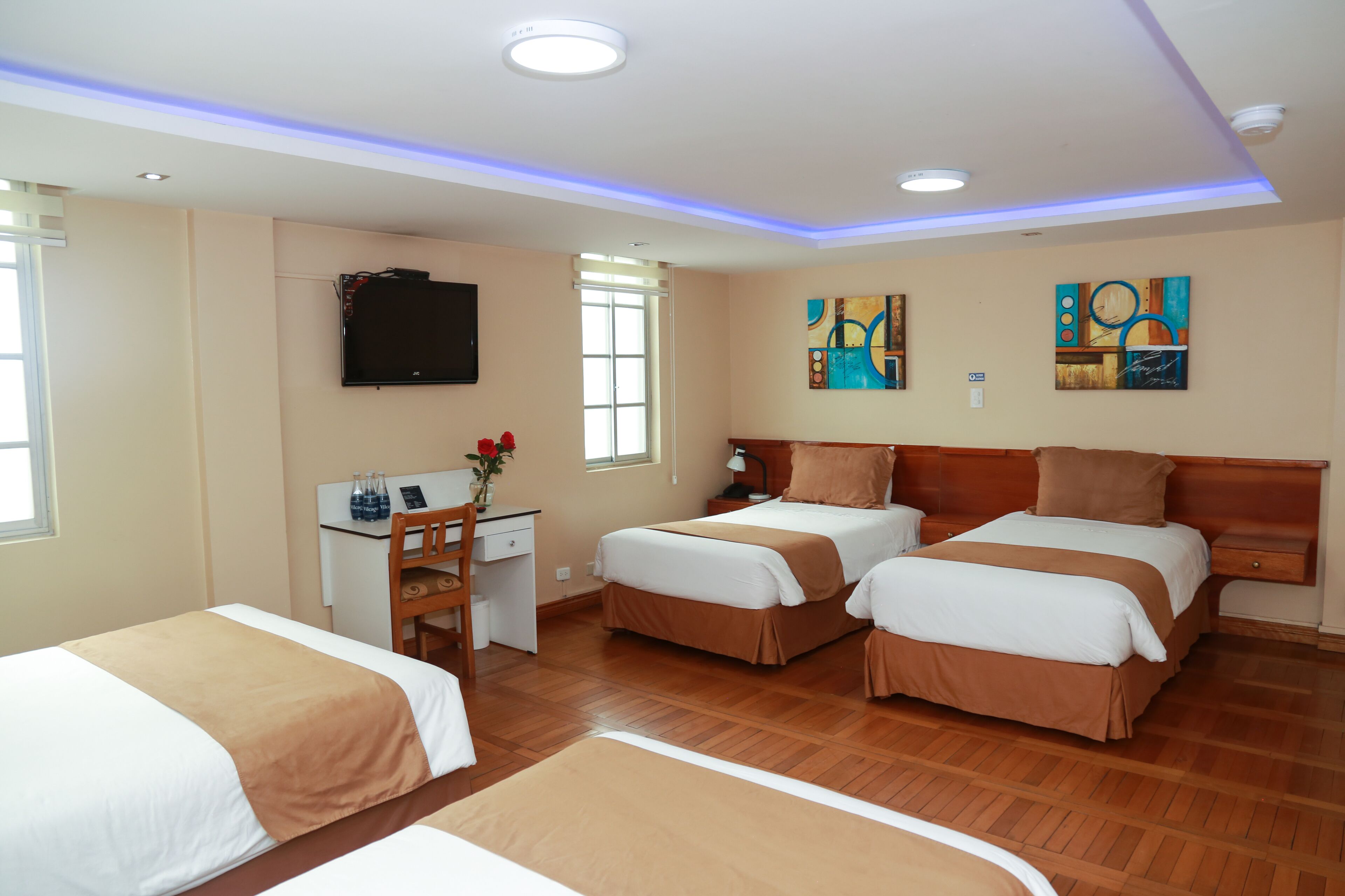 family quadruple room | premium bedding, in-room safe, desk, laptop workspace