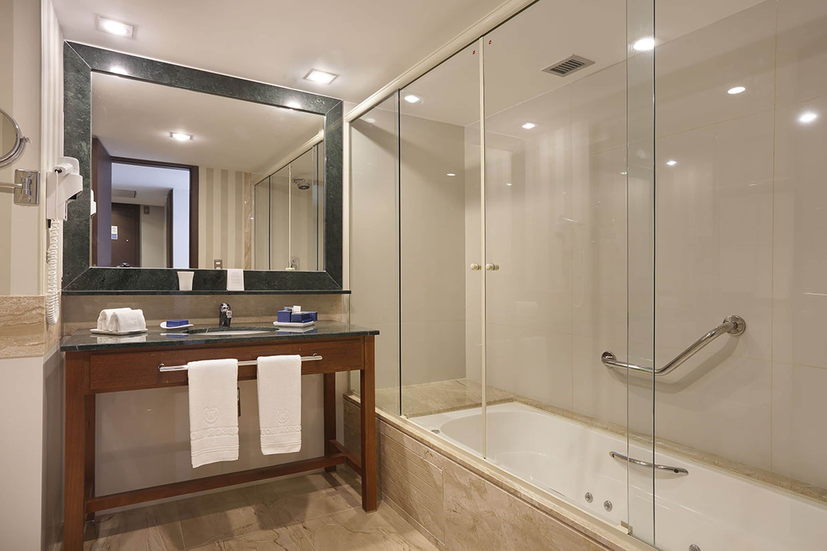 free toiletries, hair dryer, towels, soap