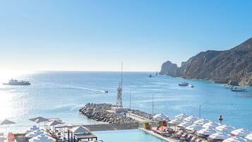 2 outdoor pools, pool umbrellas, pool loungers