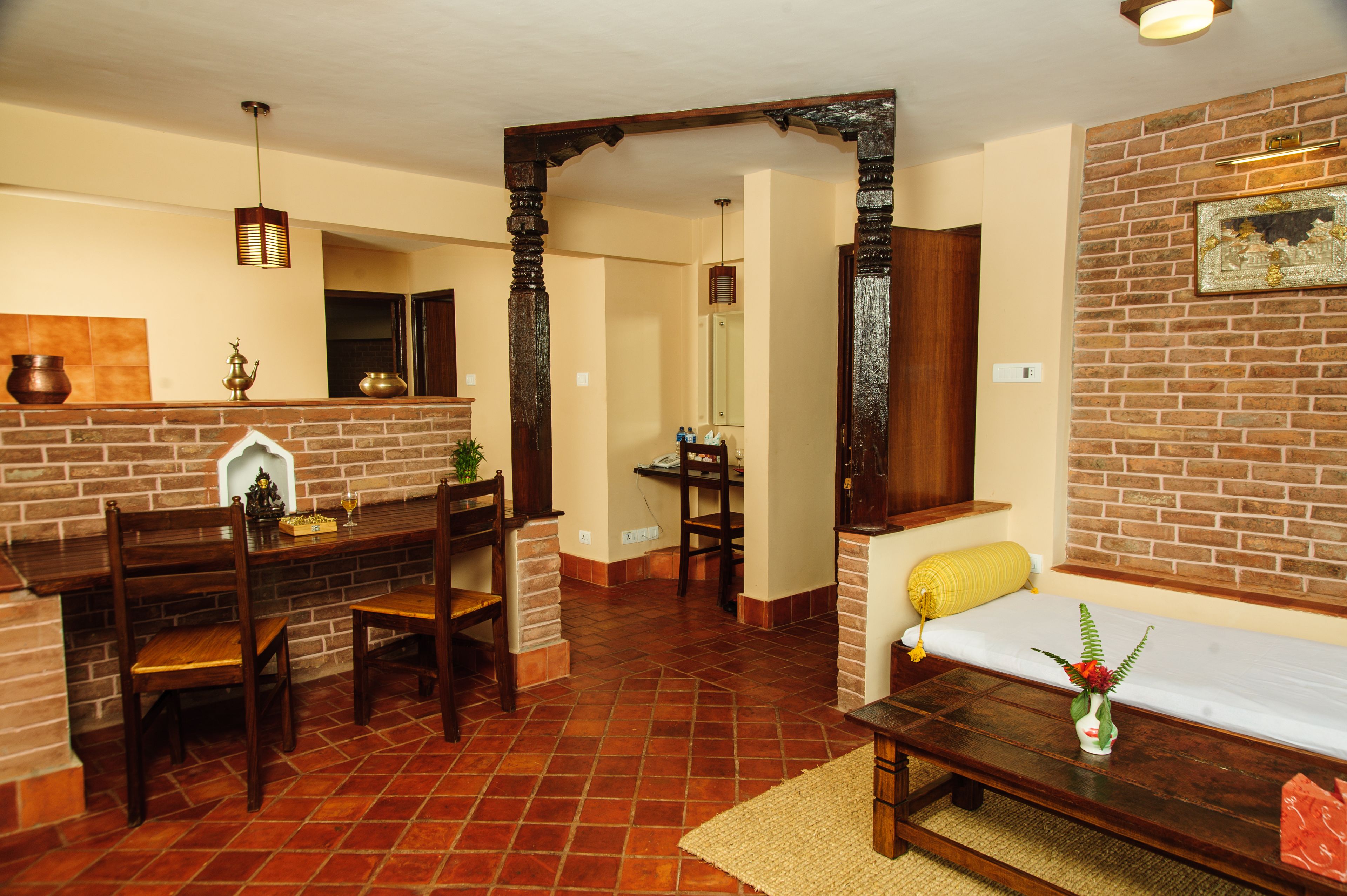 premium studio suite, 1 double bed, ensuite, mountain view | living room