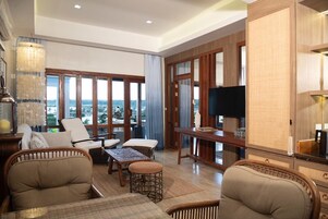 River Villa | Living area | 32-inch LCD TV with satellite channels, TV