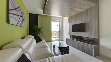 Luxury Apartment, 3 Bedrooms | Living area | 42-inch flat-screen TV with cable channels, LCD TV