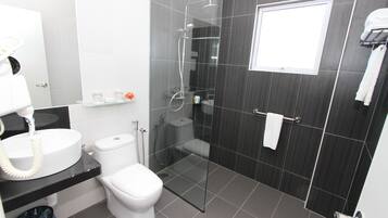 Family Room | Bathroom | Shower, hair dryer, towels