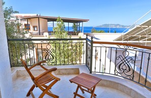 Comfort Apartment, 2 Bedrooms, Balcony, Partial Sea View | Balcony view - Cinarlar Apart Hotel (Kas)