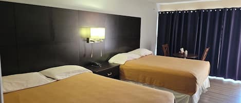 Comfort Room, 2 Double Beds, Non Smoking | In-room safe, desk, free WiFi, bed sheets