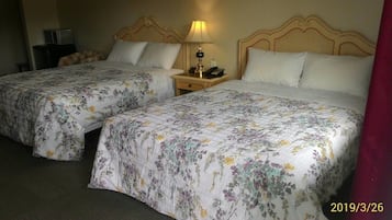 Room, 2 Queen Beds | 1 bedroom, desk, free WiFi, bed sheets