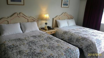 Room, 2 Queen Beds | 1 bedroom, desk, free WiFi, bed sheets