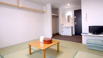 Desk, free WiFi, bed sheets