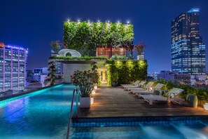 Outdoor pool, open 6:00 AM to 11:00 PM, pool umbrellas, pool loungers - Au Lac Charner Hotel (Ho Chi Minh City)