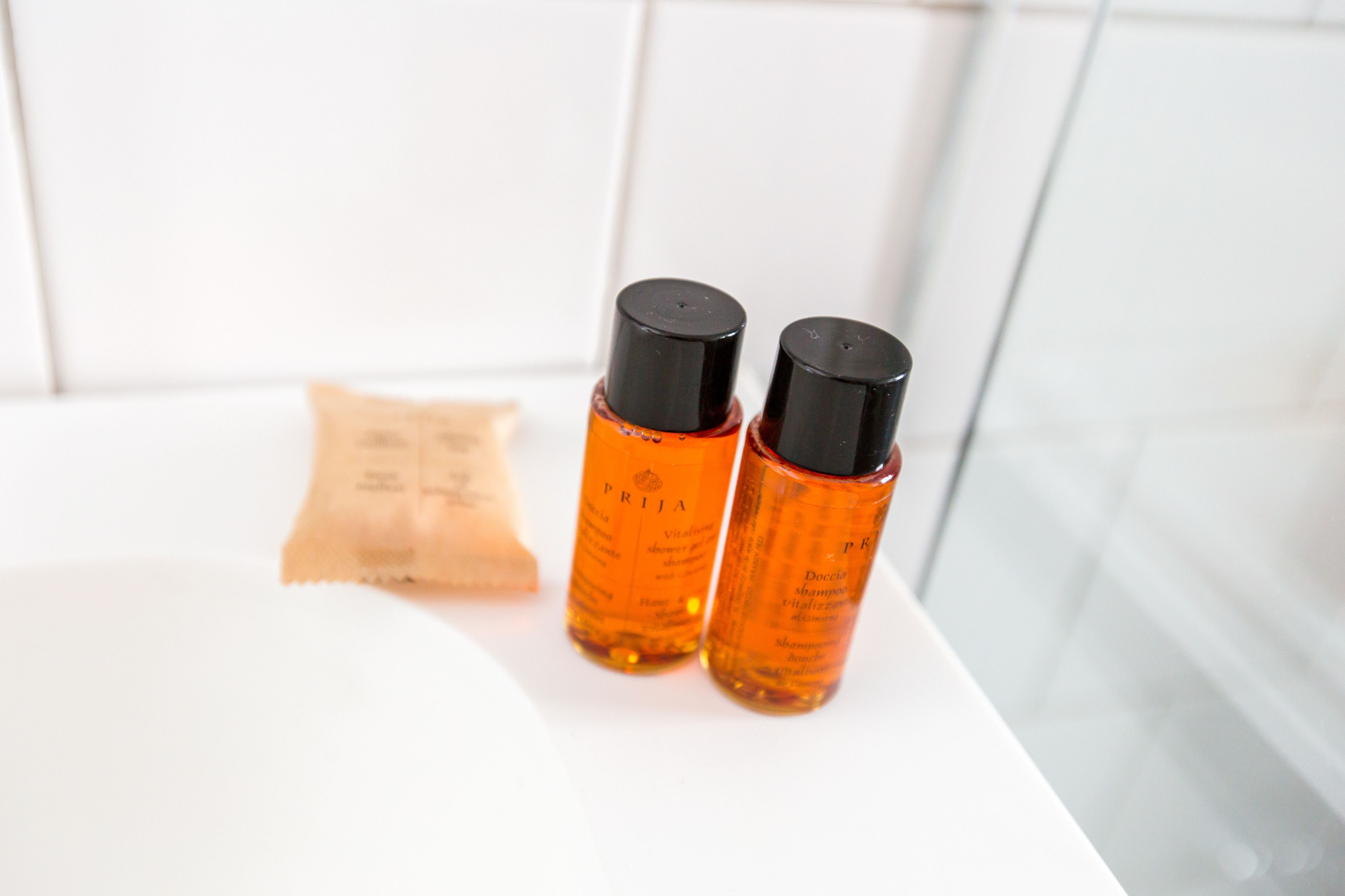 shower, free toiletries, towels