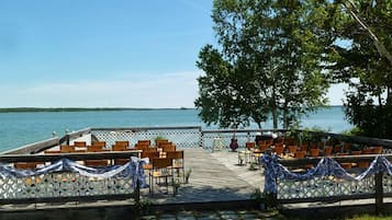 Outdoor banquet area