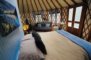 Blackout curtains, bed sheets