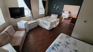 Desk, free WiFi, bed sheets