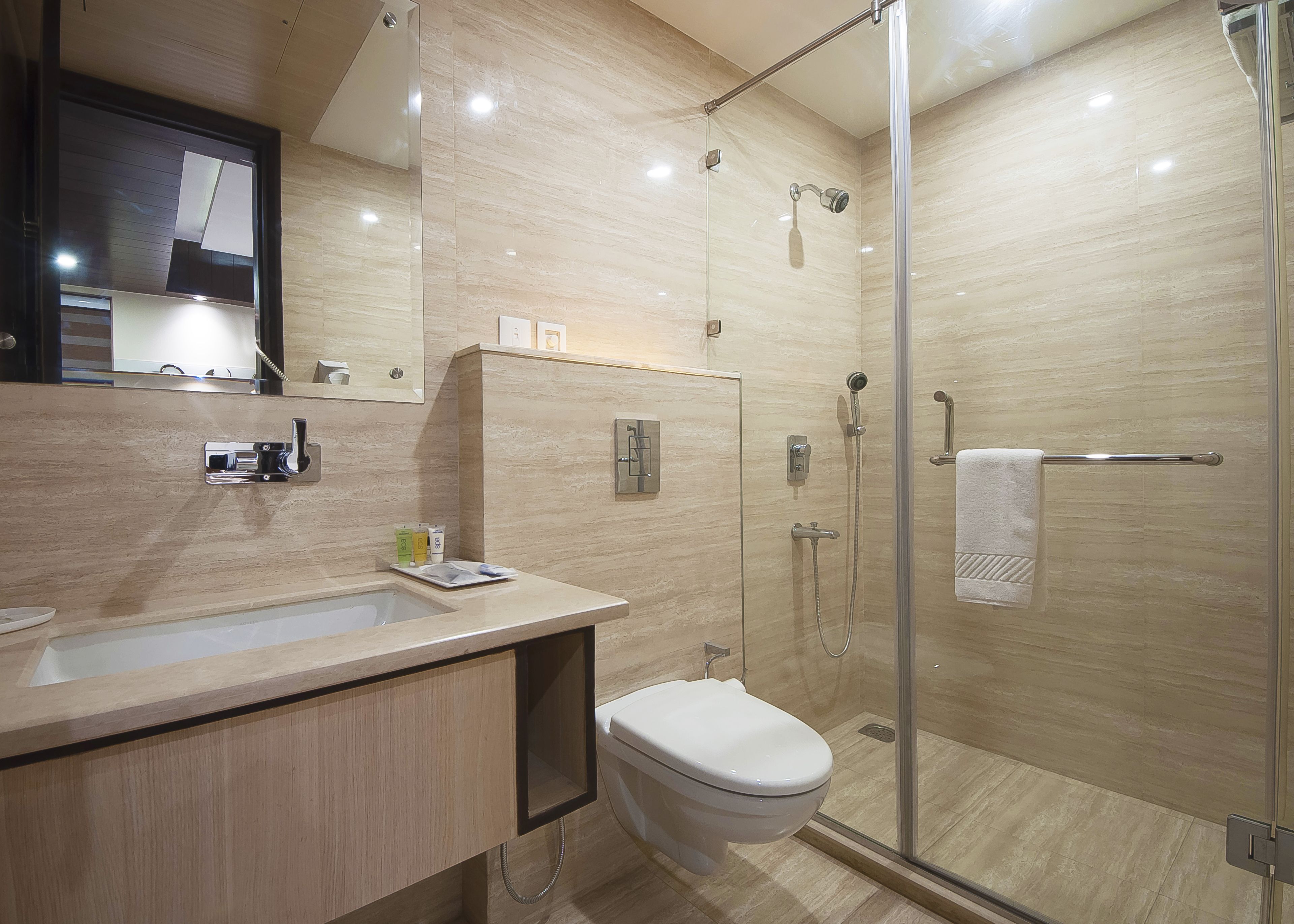 Deluxe Twin Room | Bathroom | Shower, free toiletries, hair dryer, towels