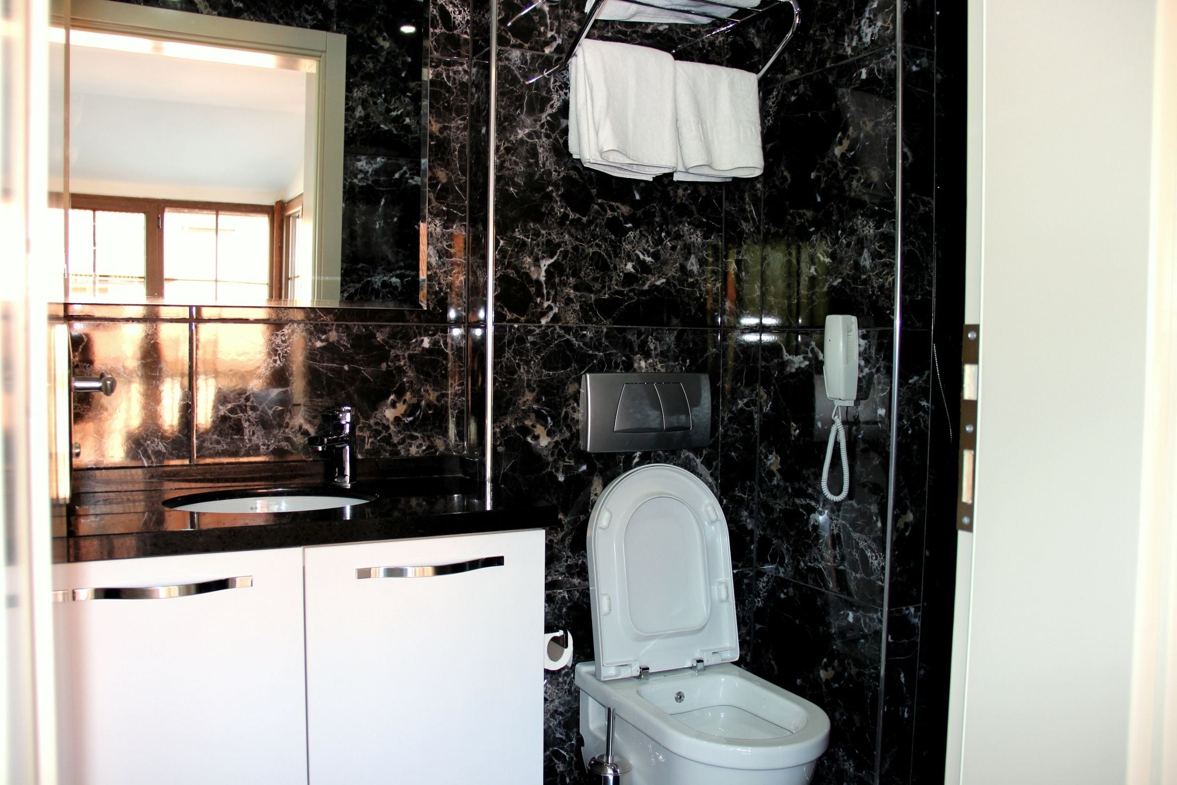 shower, free toiletries, hair dryer, bathrobes