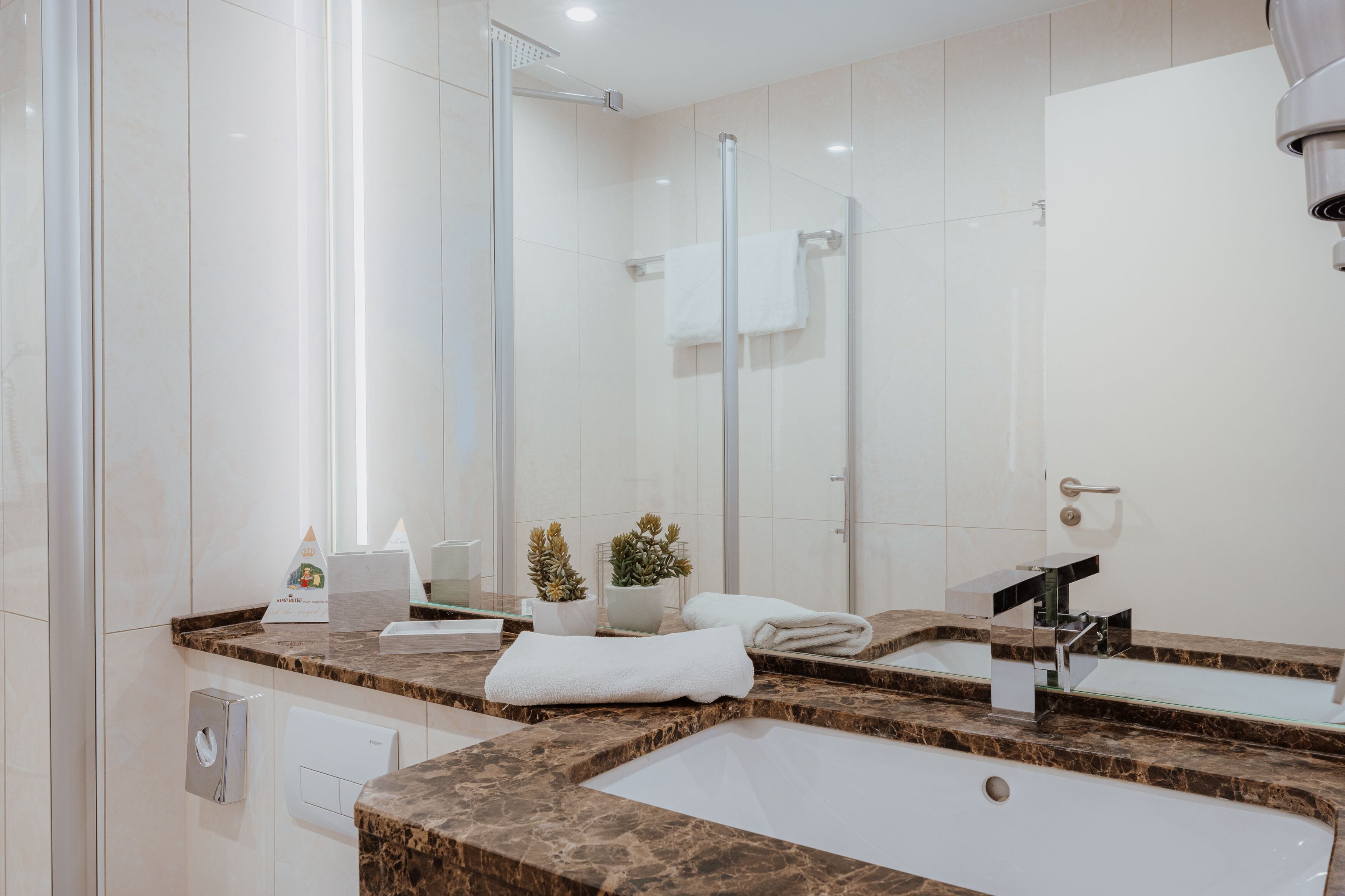 shower, rainfall showerhead, free toiletries, hair dryer