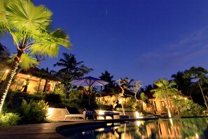 Front of property – evening/night - Villa Capung Mas (Ubud)