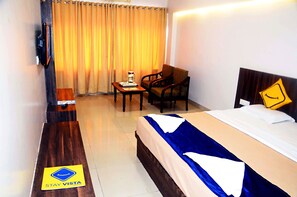Minibar, desk, iron/ironing board