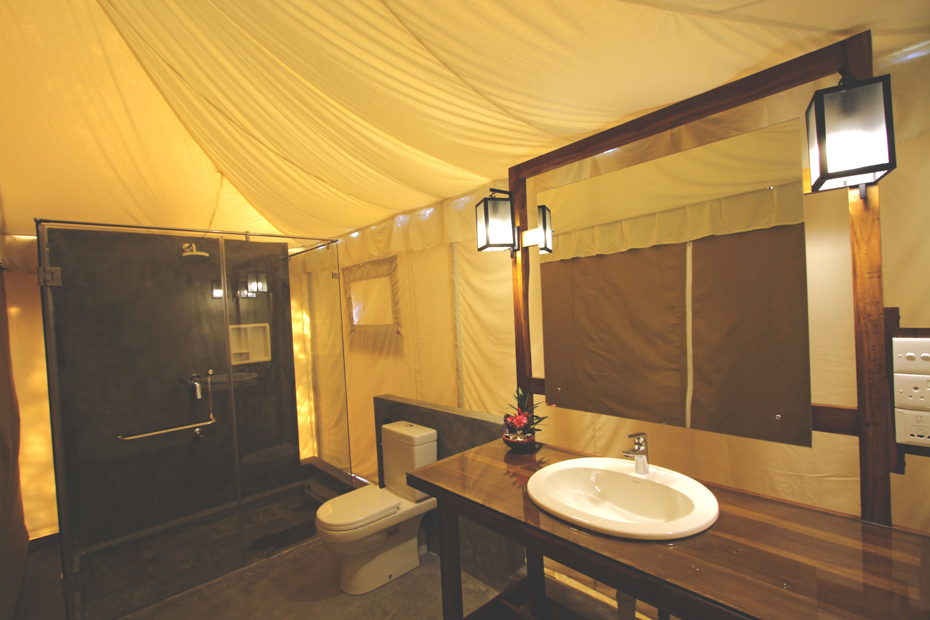luxury glamping tents | bathroom sink
